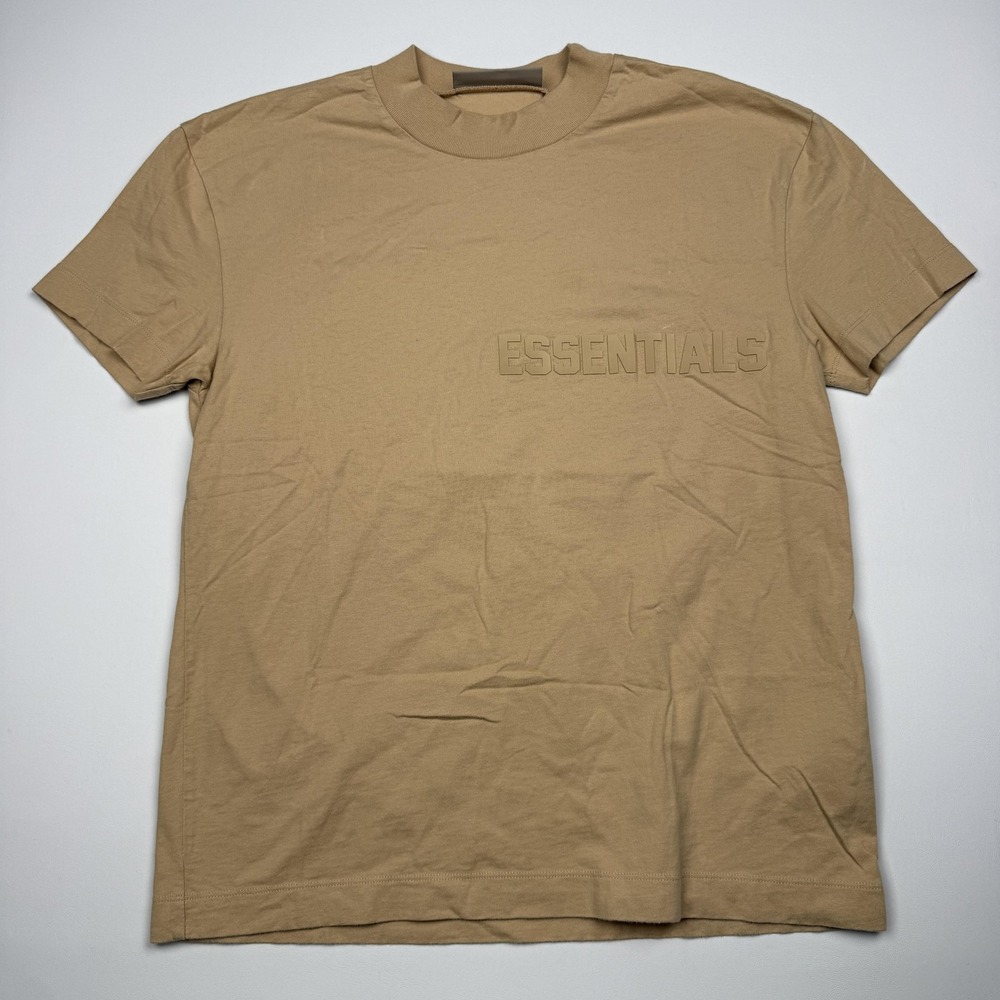 ESSENTIALS Fear Of God Shirt Mens 2XS Beige Logo T-Shirt Tee Streetwear